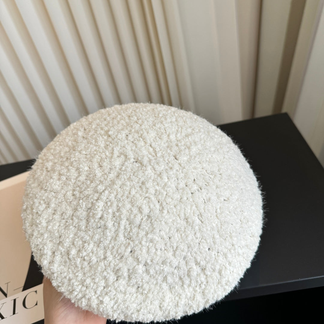 Chanel Wool Cashmere Beret White Hat 454011