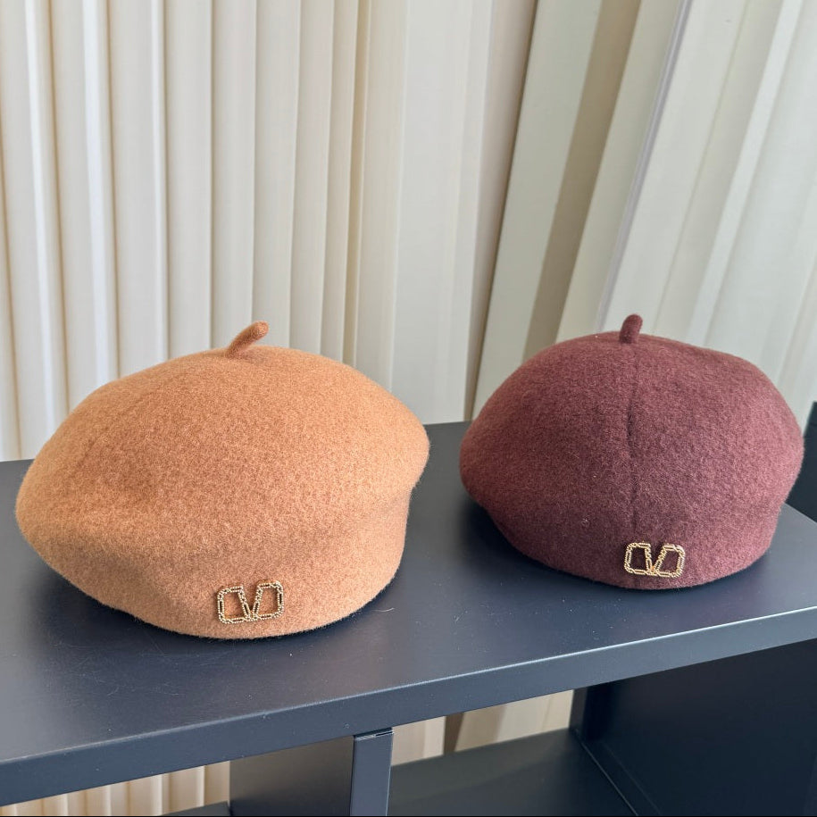 Valentino Wool Cashmere Beret Hat 454014