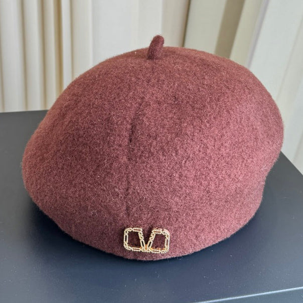 Valentino Wool Cashmere Beret Hat 454014