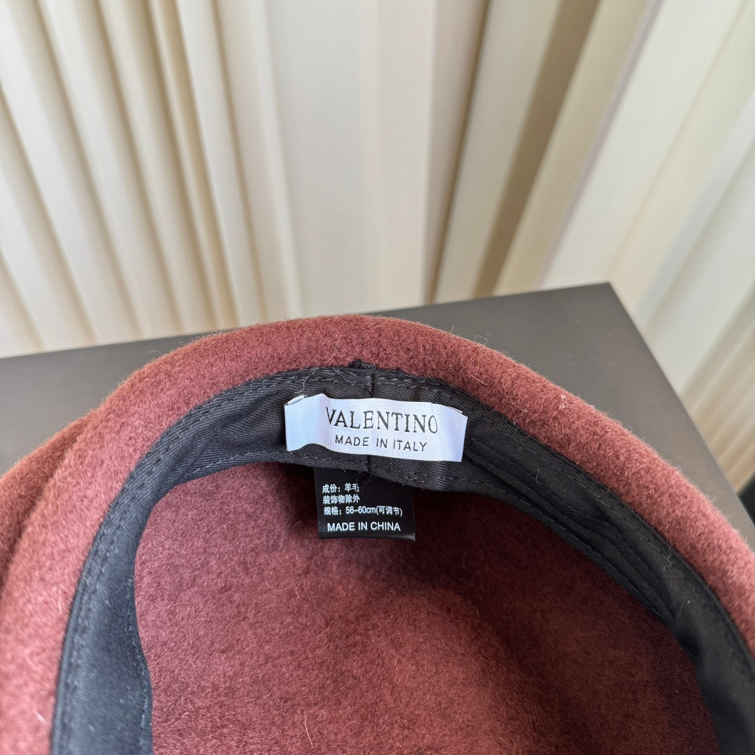 Valentino Wool Cashmere Beret Hat 454014