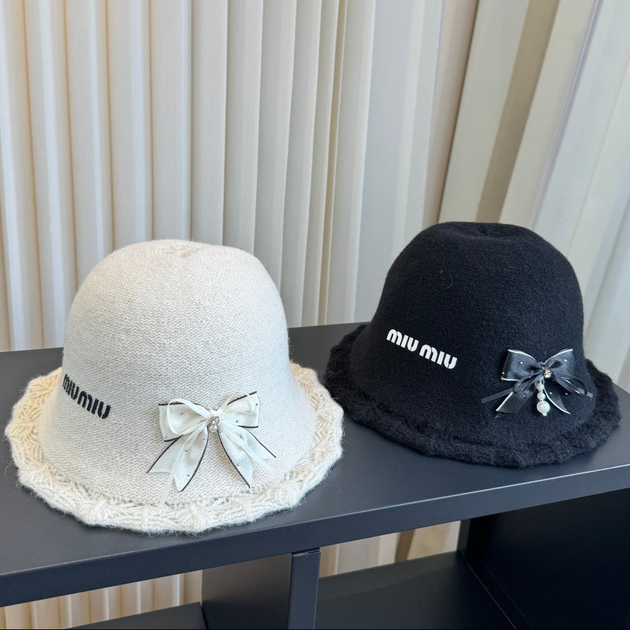 Miumiu Bucket Hat With Bow 448038