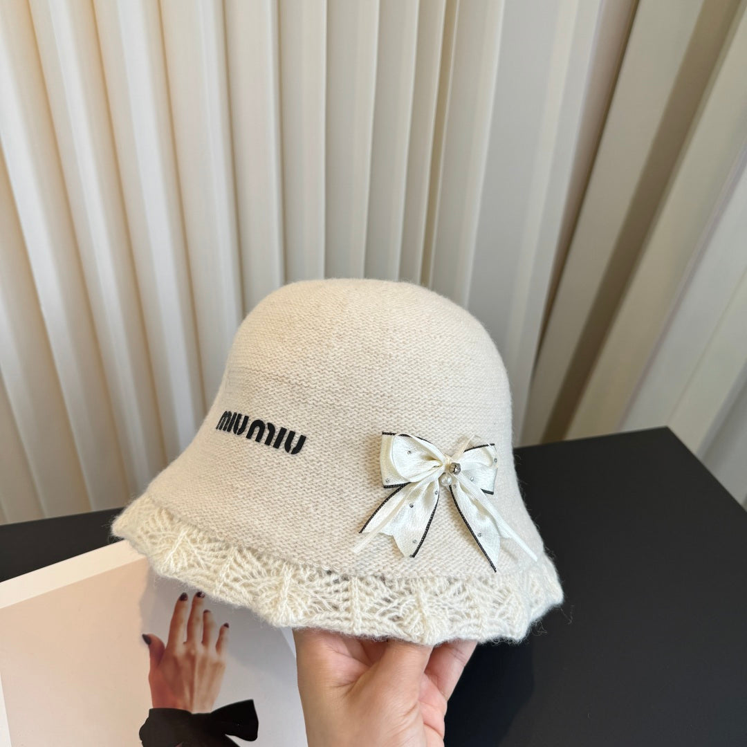 Miumiu Bucket Hat With Bow 448038