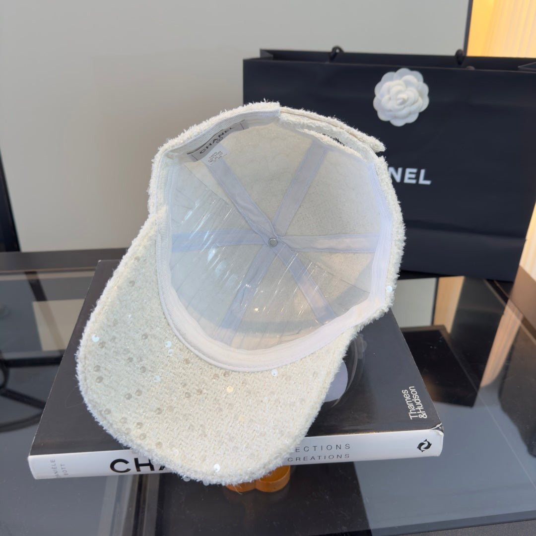 Chanel Embellished With Sparkling Sequin Baseball Cap 447891