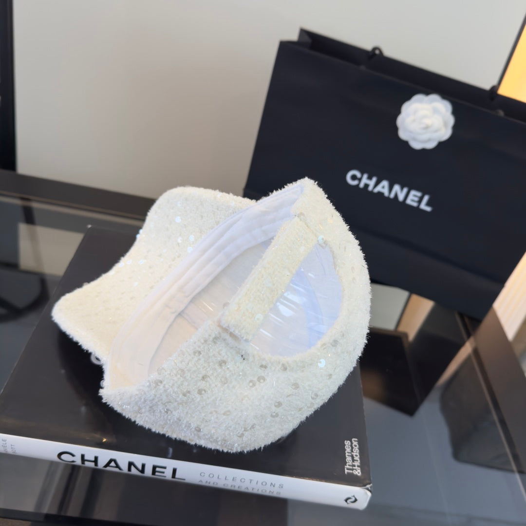 Chanel Embellished With Sparkling Sequin Baseball Cap 447891