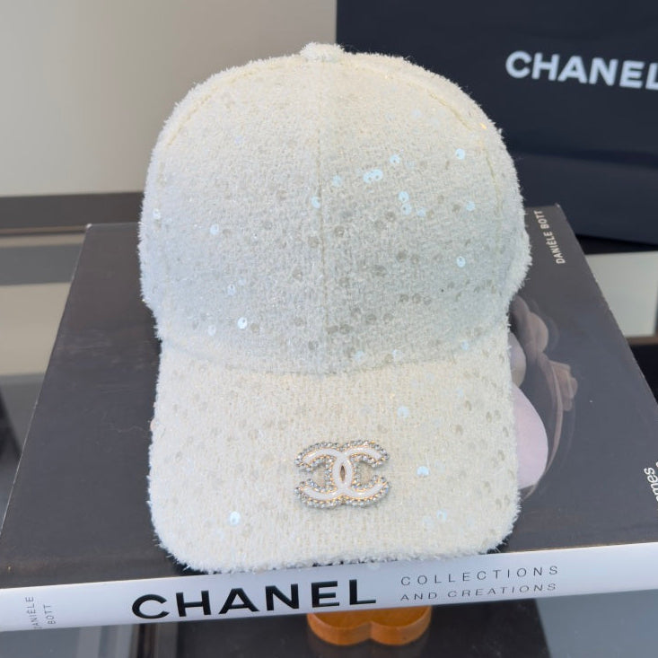 Chanel Embellished With Sparkling Sequin Baseball Cap 447891