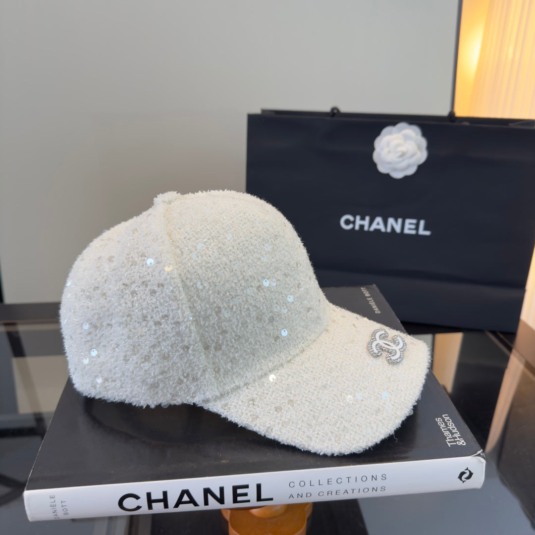 Chanel Embellished With Sparkling Sequin Baseball Cap 447891