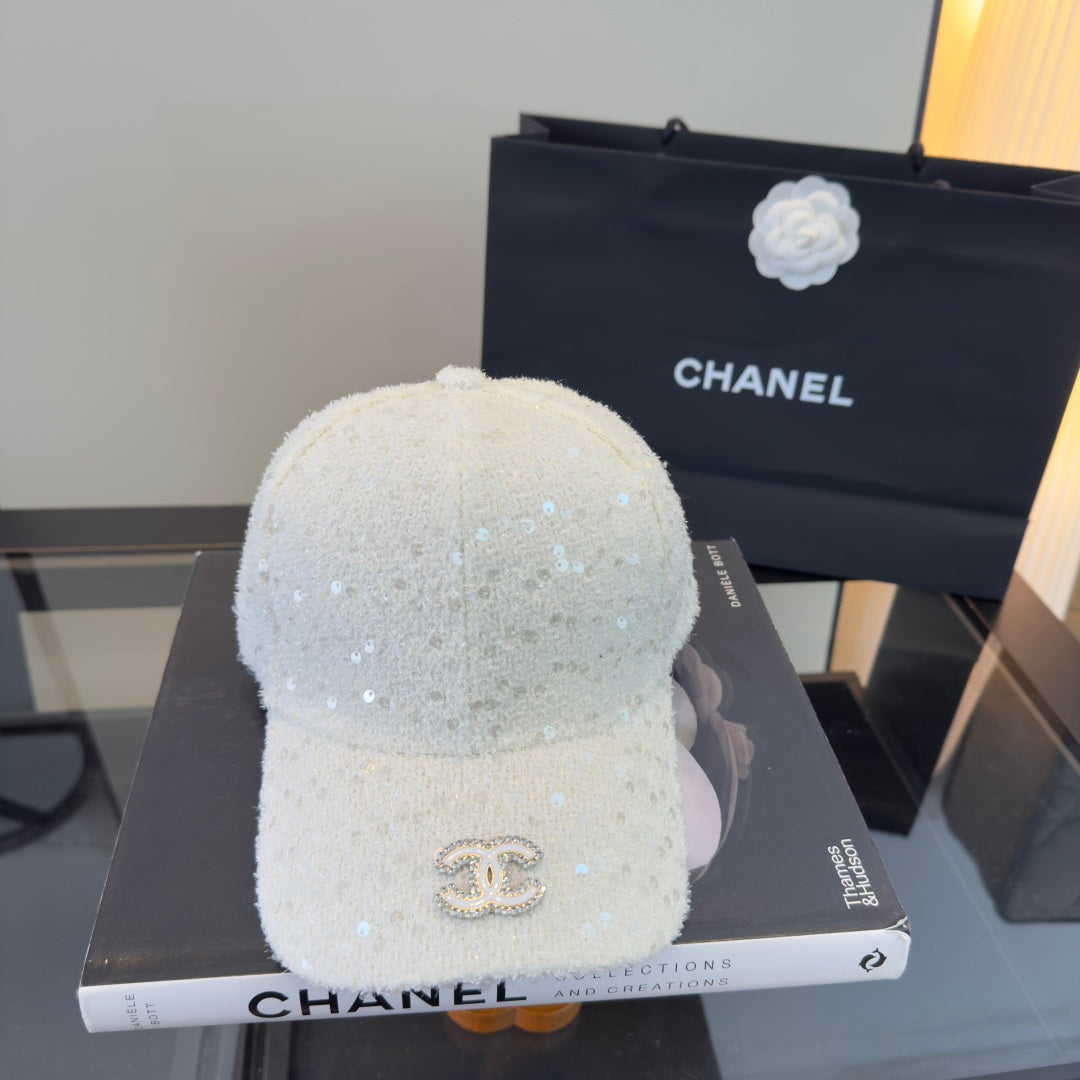Chanel Embellished With Sparkling Sequin Baseball Cap 447891