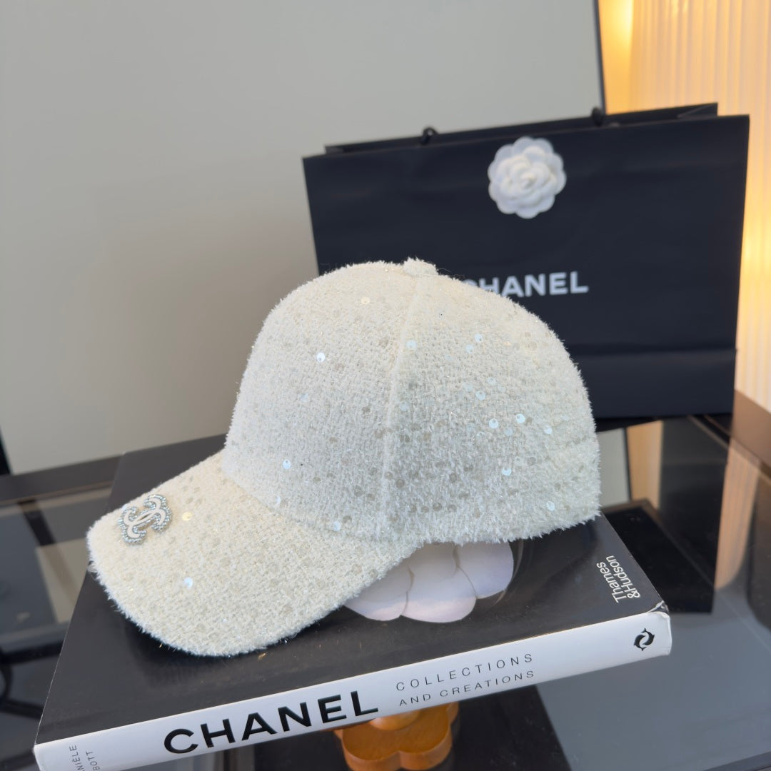 Chanel Embellished With Sparkling Sequin Baseball Cap 447891