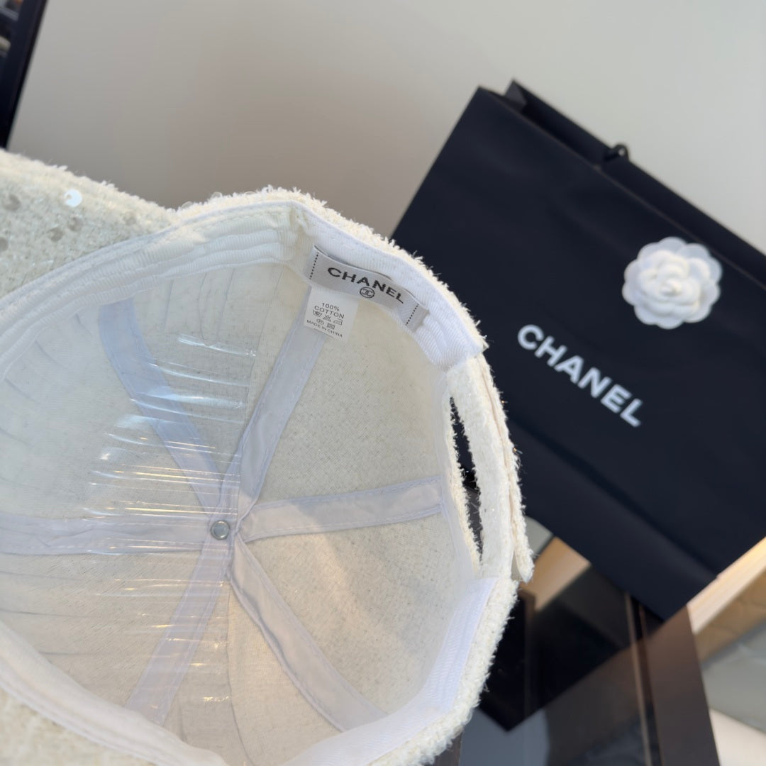 Chanel Embellished With Sparkling Sequin Baseball Cap 447891