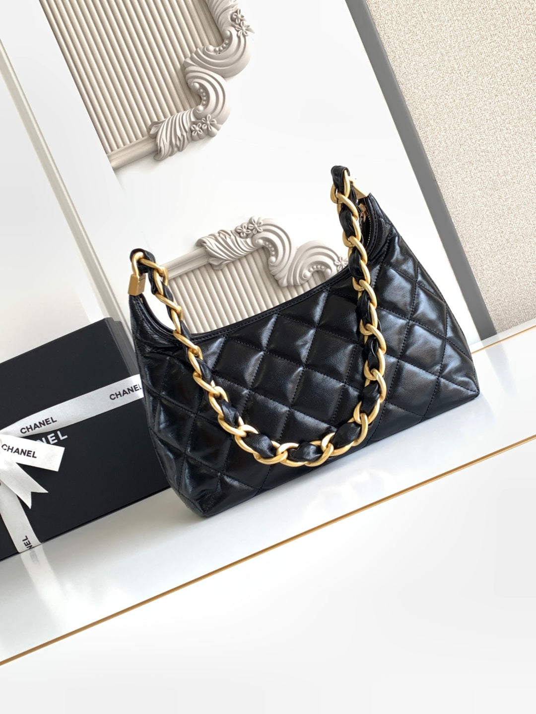 CC Hobo Bag 35 Black Lambskin 277765