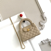cc 24a nano 19cm kelly shopper bag light beige lambskin