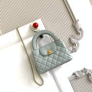 cc 24a nano 19cm kelly shopper bag pastel mint green lambskin