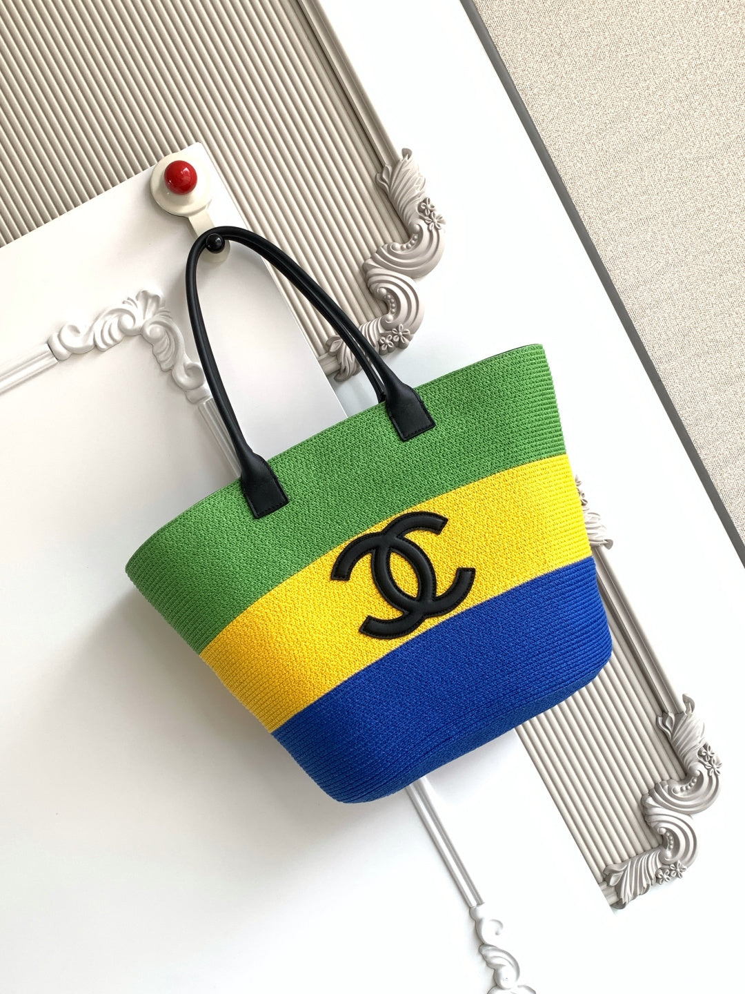 Chanel 2026 Maxi Shopping Bag 23cm Raffia Calfskin
