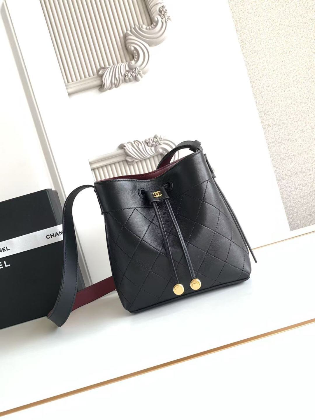 Chanel 2026 Bucket Bag Suede Leather 385786