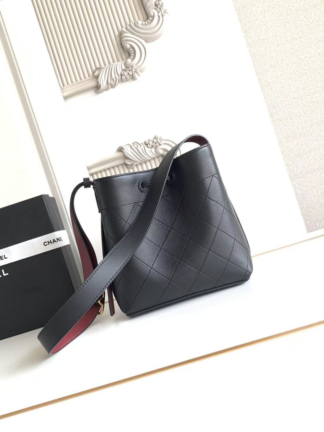 Chanel 2026 Bucket Bag Suede Leather 385786
