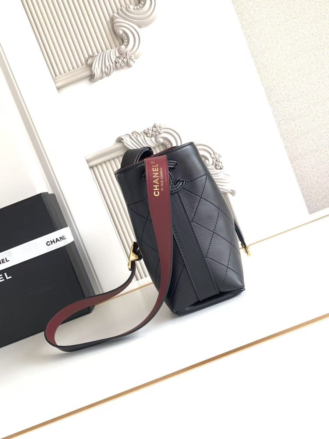 Chanel 2026 Bucket Bag Suede Leather 385786
