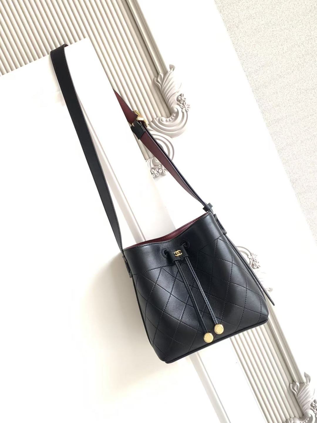 Chanel 2026 Bucket Bag Suede Leather 385786