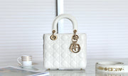 CD Lady Dior 20 Bag White Lambskin