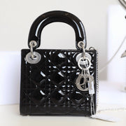 CD Lady Dior Mini Bag With Silver Hardware Calfskin