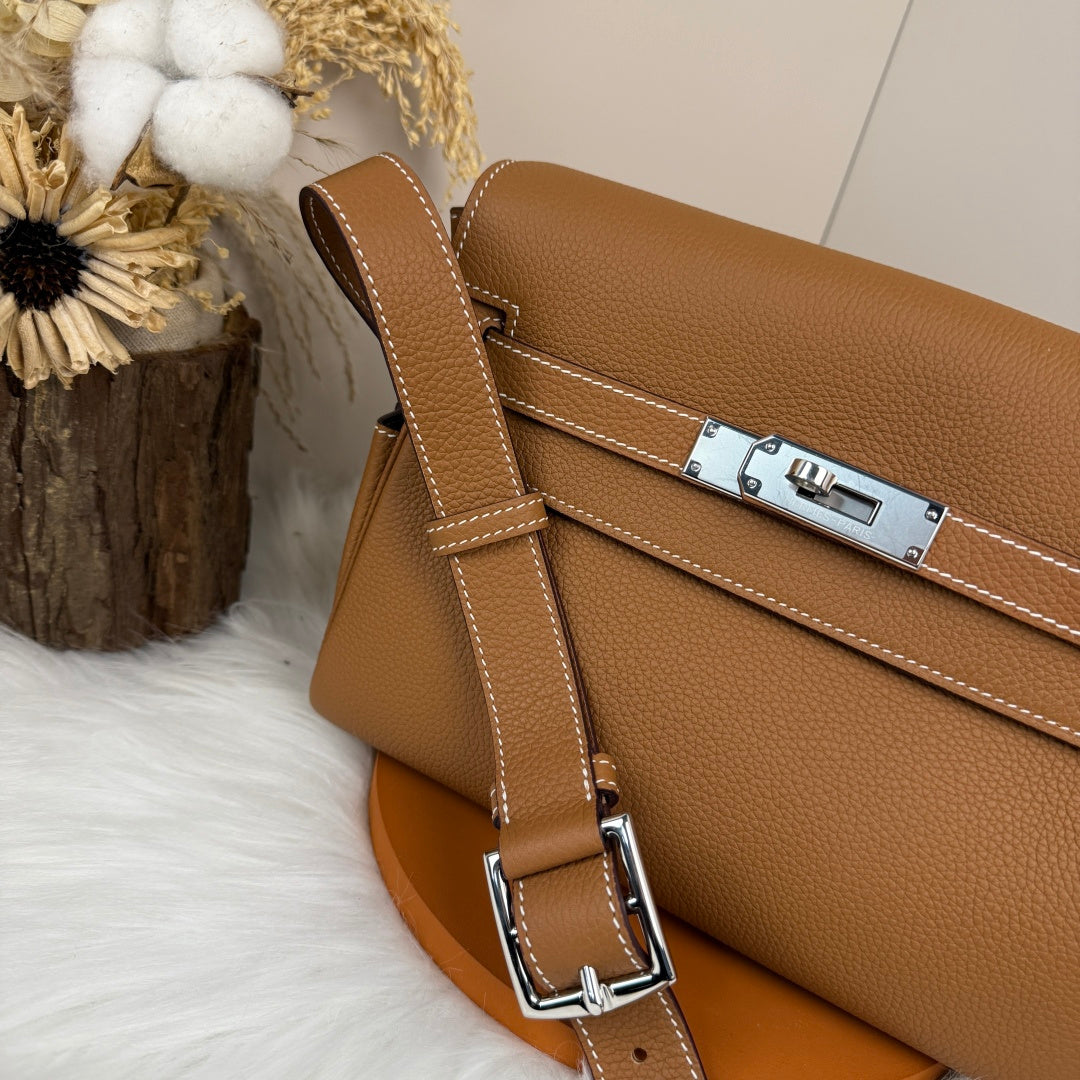 High-end Hermes 2026 Kelly Messenger 25cm Bag Togo Leather