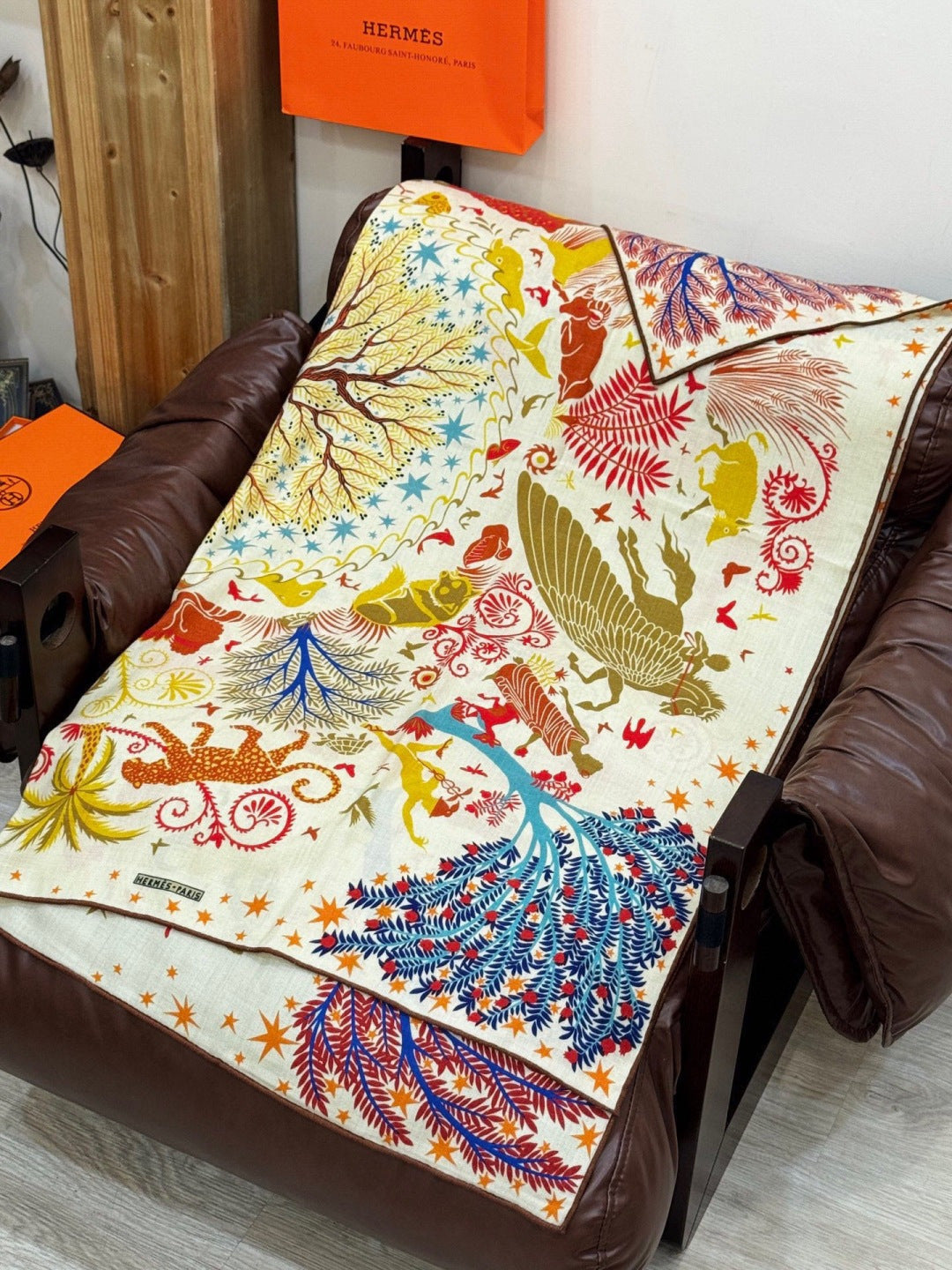 HM 25s Scarf 140cm Multicolor Cashmere Silk 962467