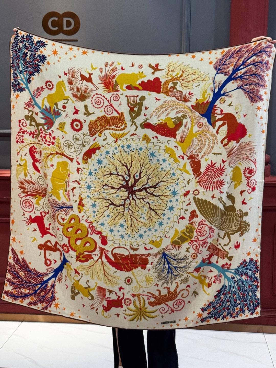 HM 25s Scarf 140cm Multicolor Cashmere Silk 962467