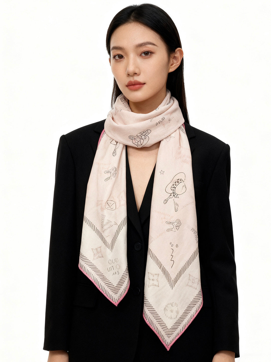 LV Double-sided velvet 140cm Pink Silk Cashmere 967397