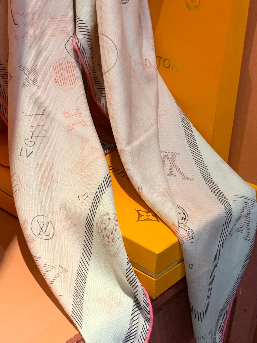 LV Double-sided velvet 140cm Pink Silk Cashmere 967397