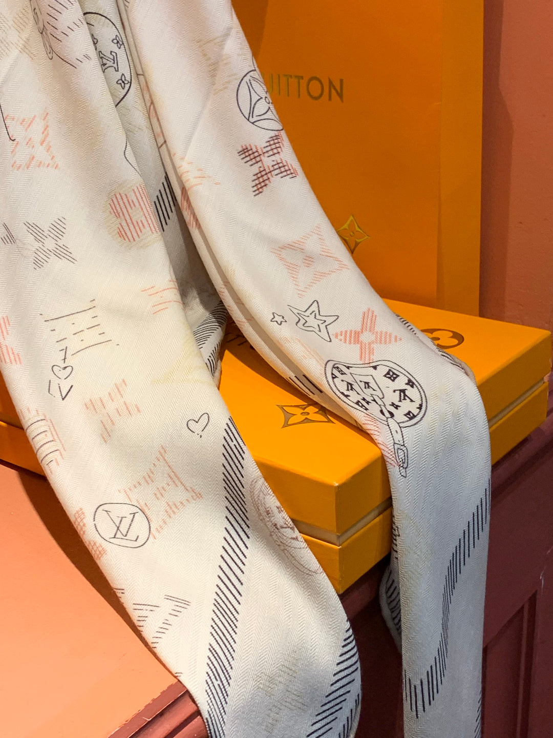 LV Double-sided velvet 140cm Cream Silk Cashmere 967398