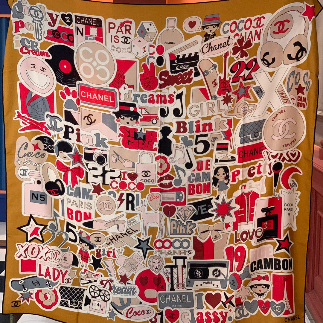 CC 25 Reversible Scarf 135cm Brown Colorful Cashmere 969146