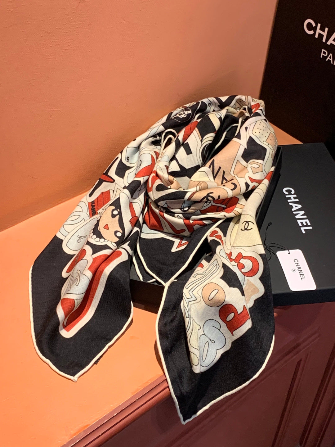 CC 25 Reversible Scarf 135cm Red Colorful Cashmere 969147