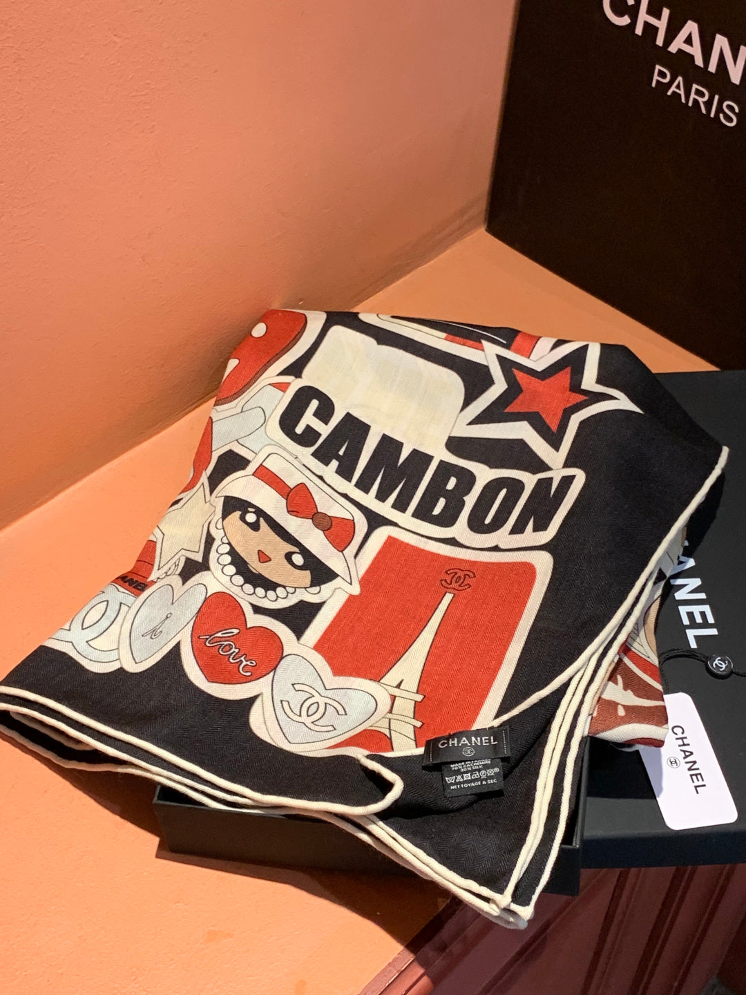 CC 25 Reversible Scarf 135cm Red Colorful Cashmere 969147