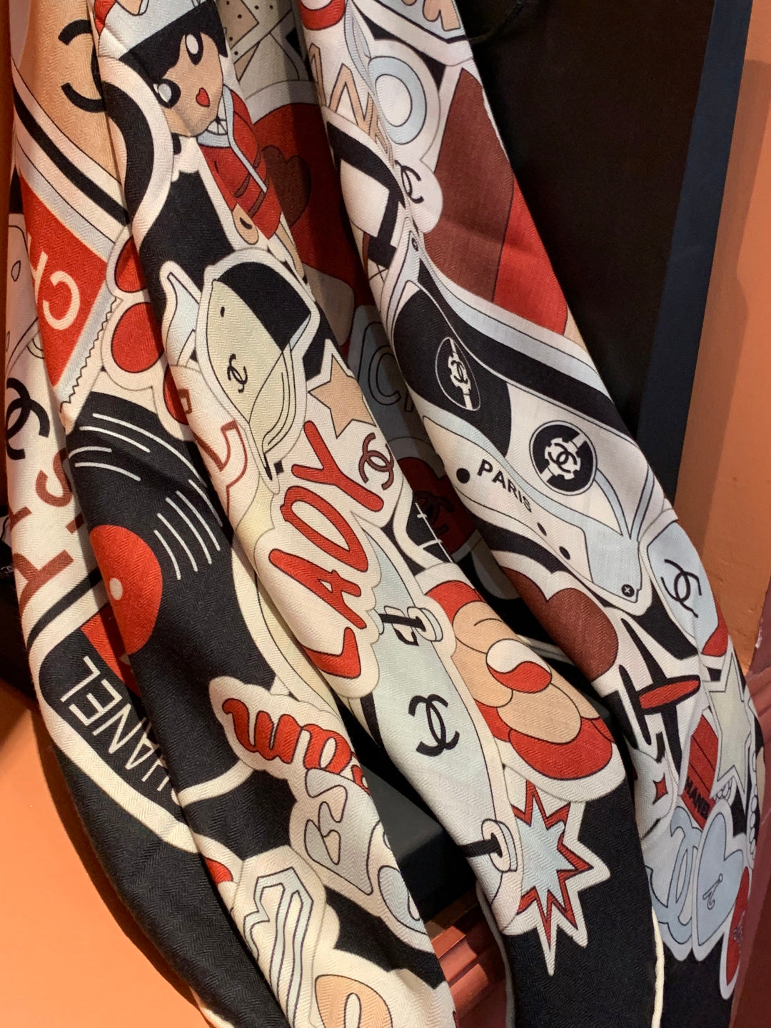 CC 25 Reversible Scarf 135cm Red Colorful Cashmere 969147