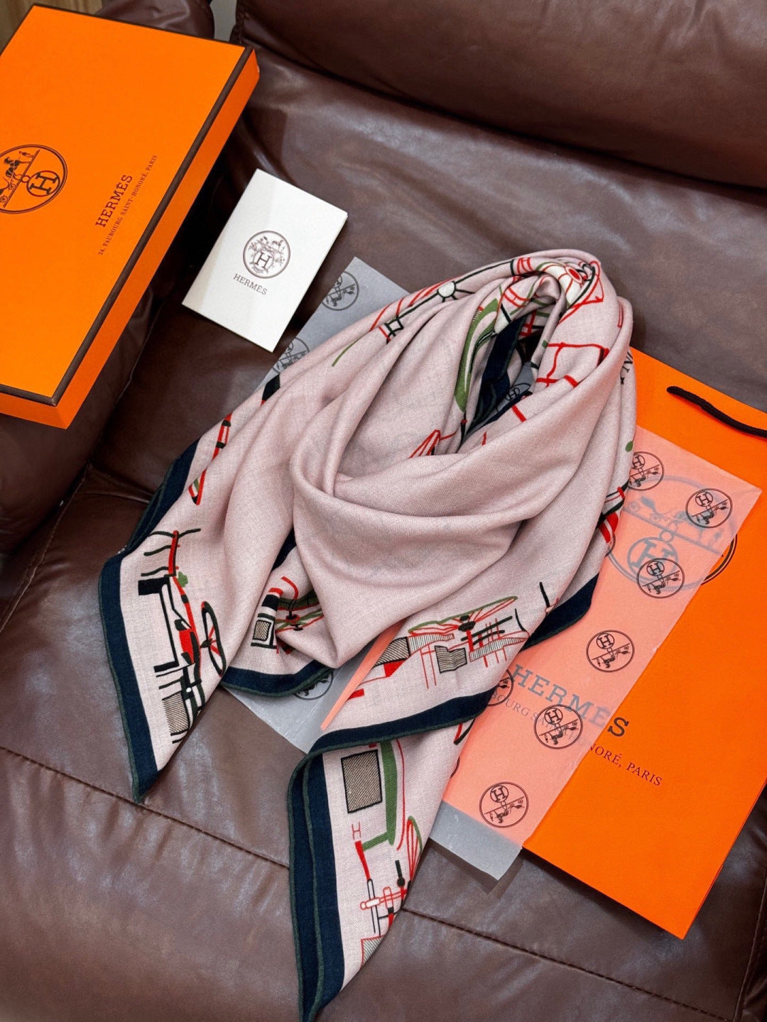 HM 25s Amazing Reversible Scarf 140cm Light Pink Cashmere Silk 970960