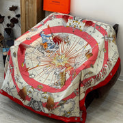 HM Starry Night Chorus Scarf 140cm Red Beige Cashmere 970971