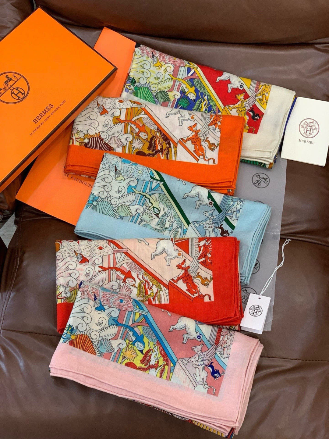 HM 25s The King Scarf 140cm Blue Black Cashmere 973040