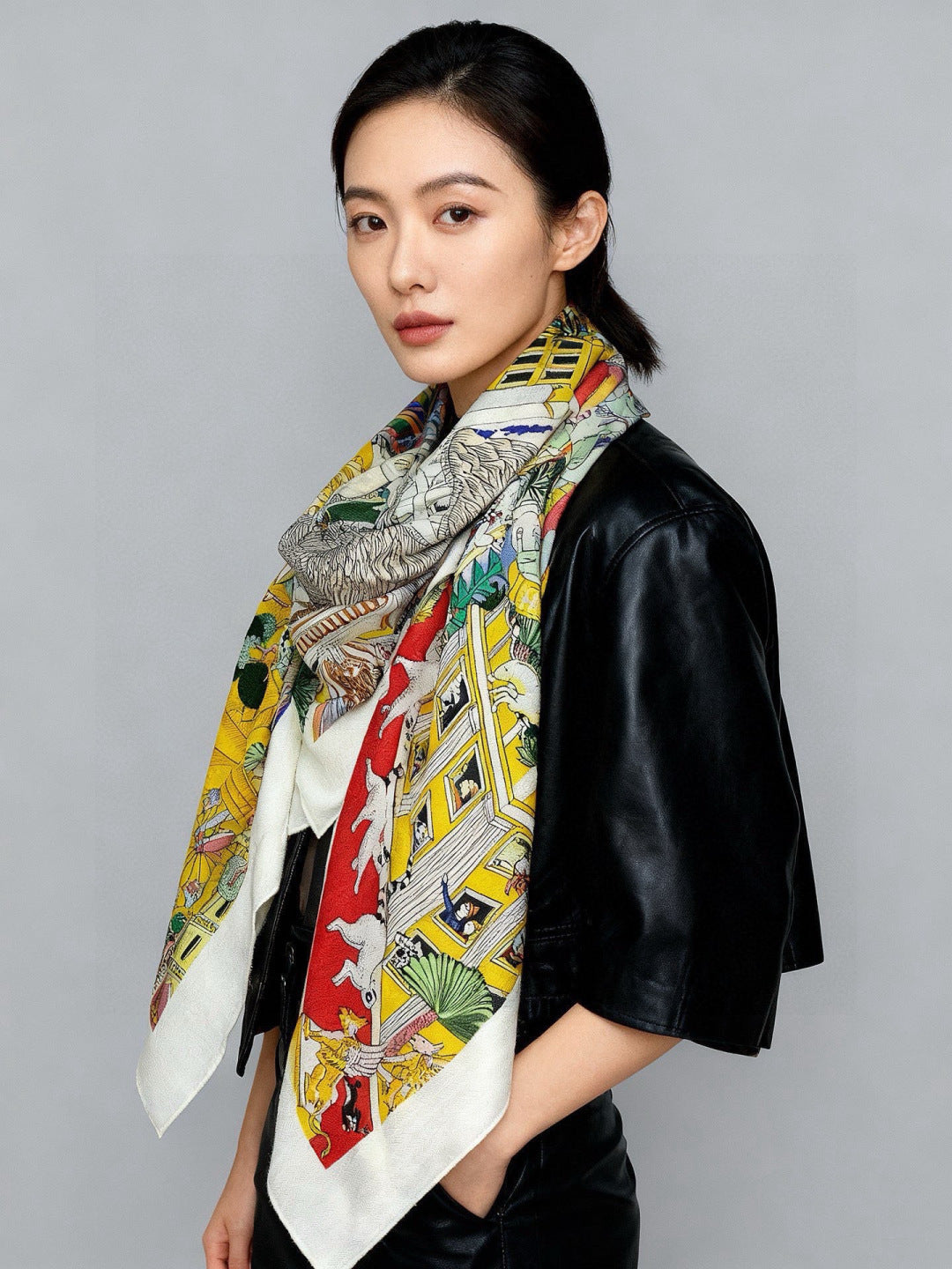 HM 25s The King Scarf 140cm Multicolor Cashmere 973042