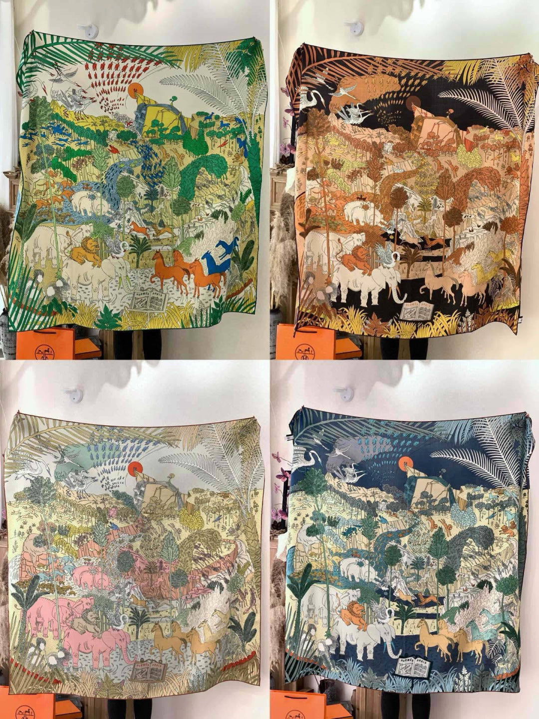 HM 25s The King Scarf 140cm Blue Green Cashmere 973044