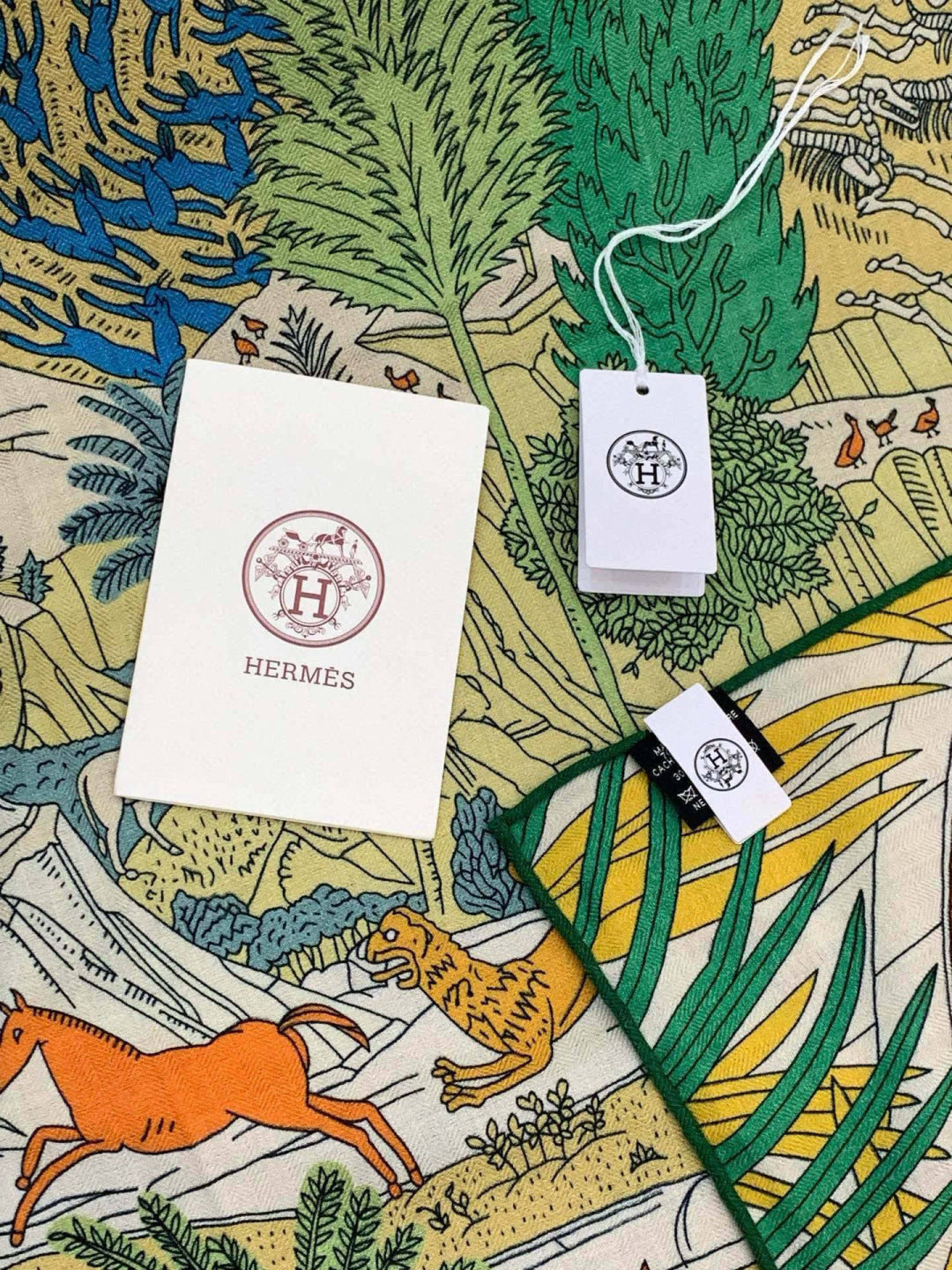 HM 25s The King Scarf 140cm Green Cashmere 973045