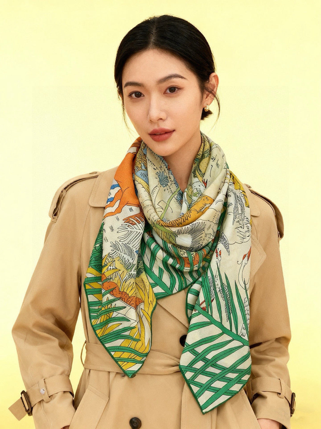 HM 25s The King Scarf 140cm Green Cashmere 973045