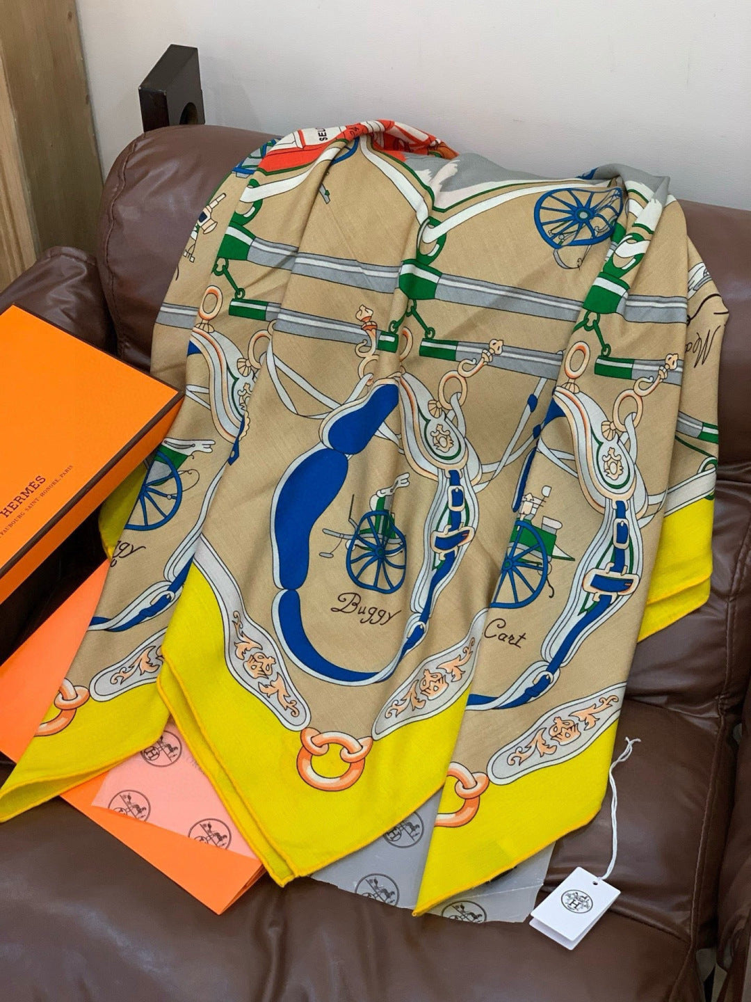 HM 25s The King Scarf 140cm Dark Beige Yellow Cashmere 973050