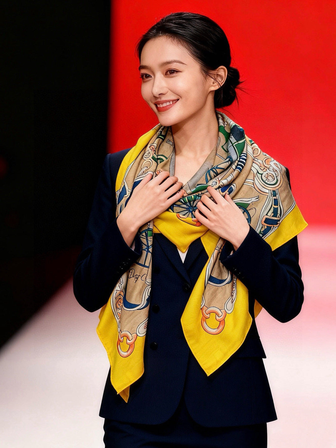 HM 25s The King Scarf 140cm Dark Beige Yellow Cashmere 973050