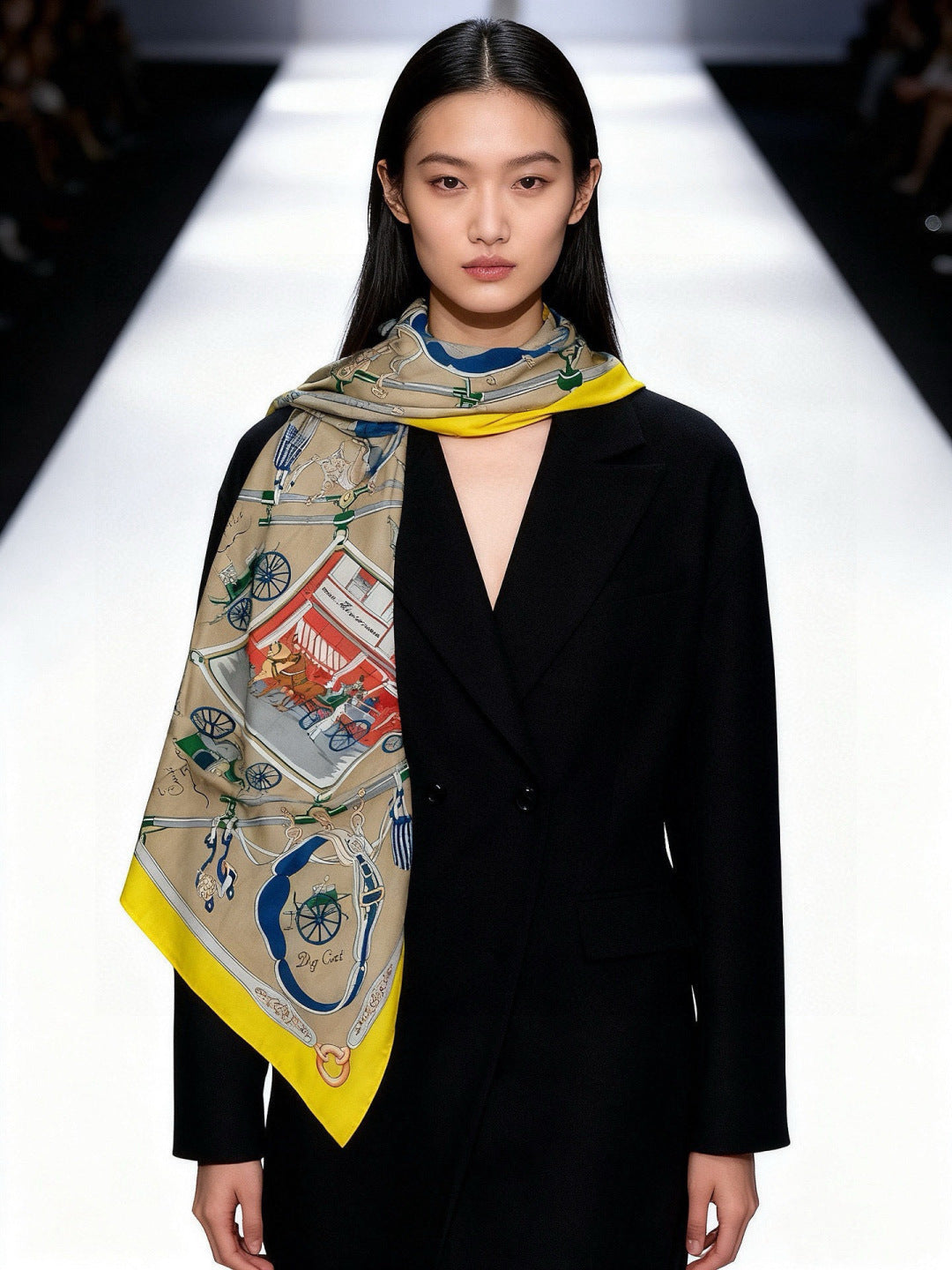 HM 25s The King Scarf 140cm Dark Beige Yellow Cashmere 973050