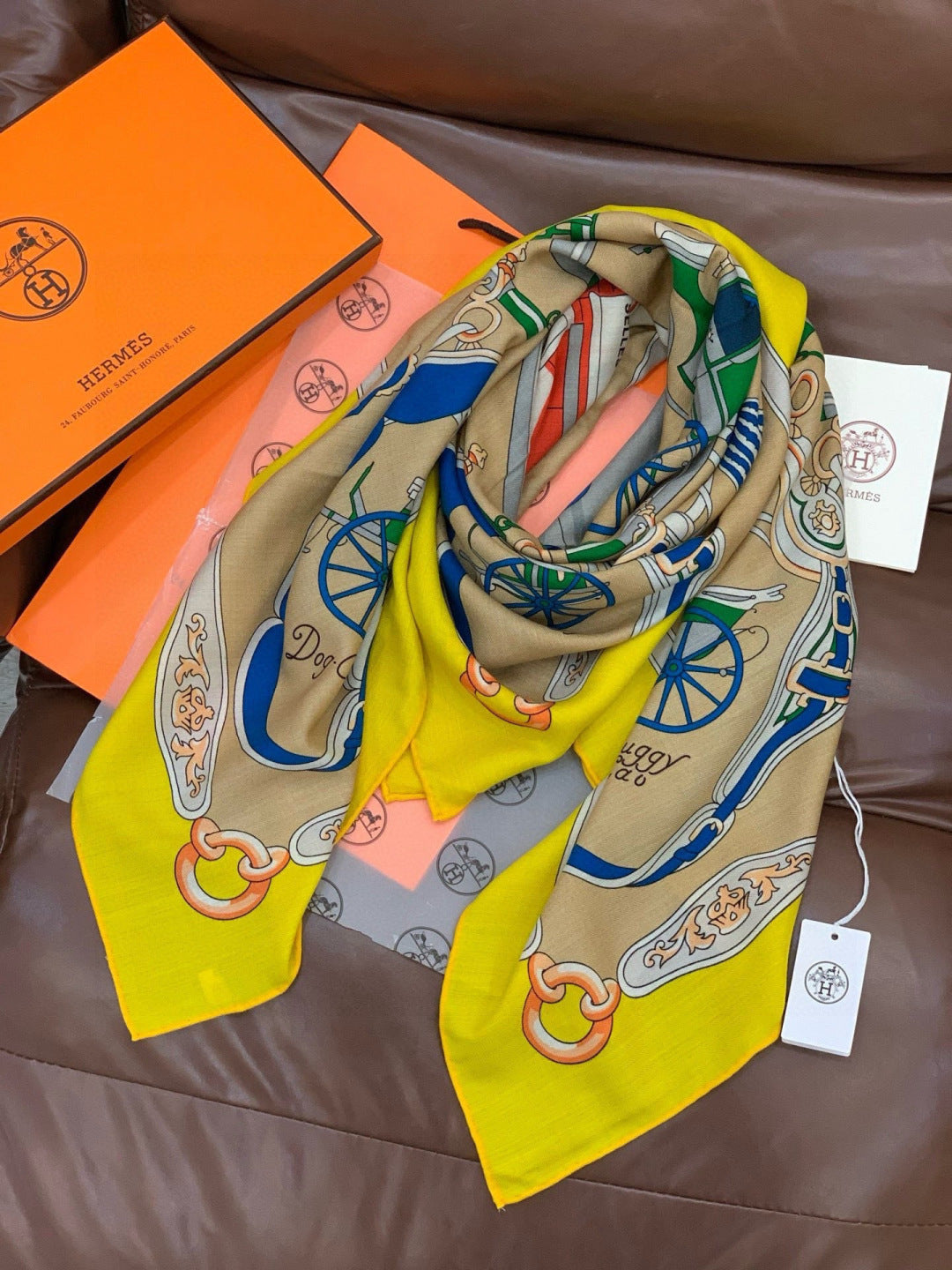 HM 25s The King Scarf 140cm Dark Beige Yellow Cashmere 973050