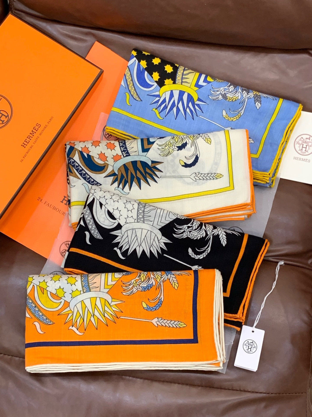 HM 25s The King Scarf 140cm Black Blue Cashmere 973053