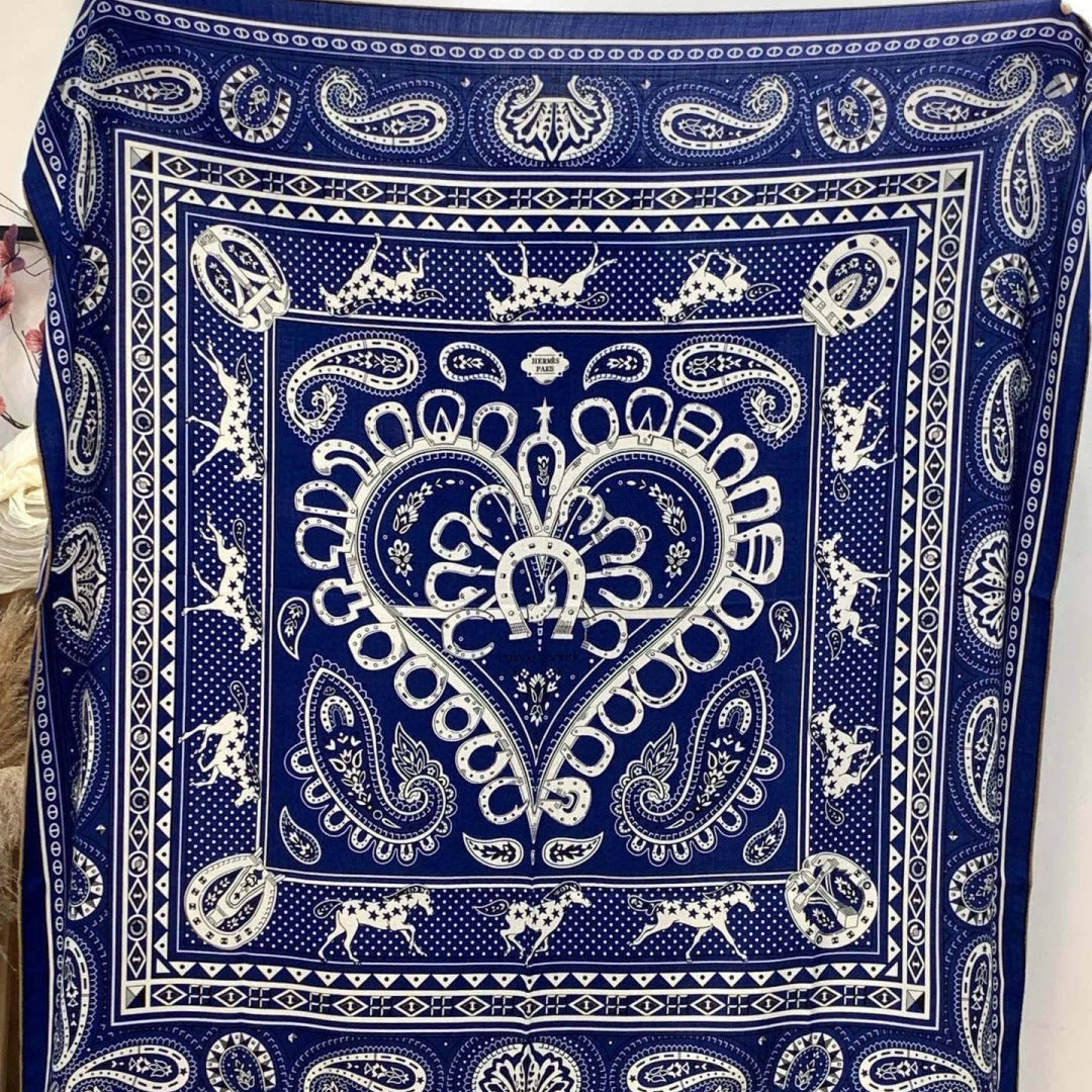 HM 25s Reversible Scarf 140cm Dark Blue Cashmere 976276