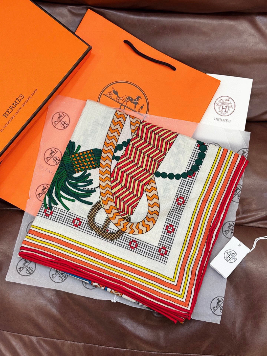 Hermès 2026 Tout en Tresse Scarf 140cm Colorful Silk And Cashmere 218144