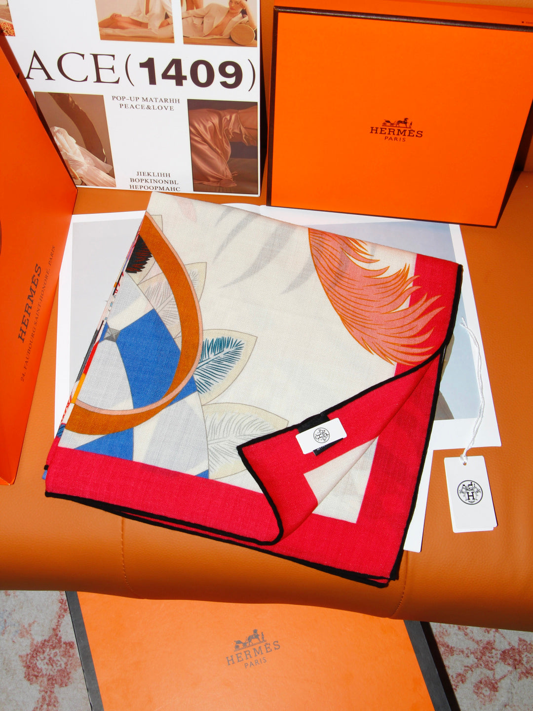 Hermès 2026 Cheval Masque Shawl Scarf 90cm Pink Cashmere 218140