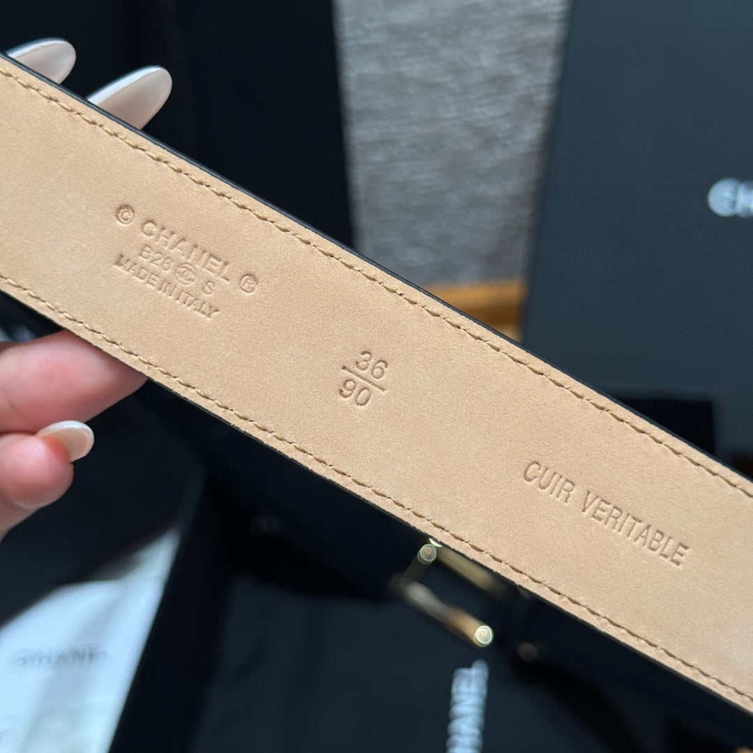 Chanel 2026 Square Buckle Belt 30mm Calfskin 213908