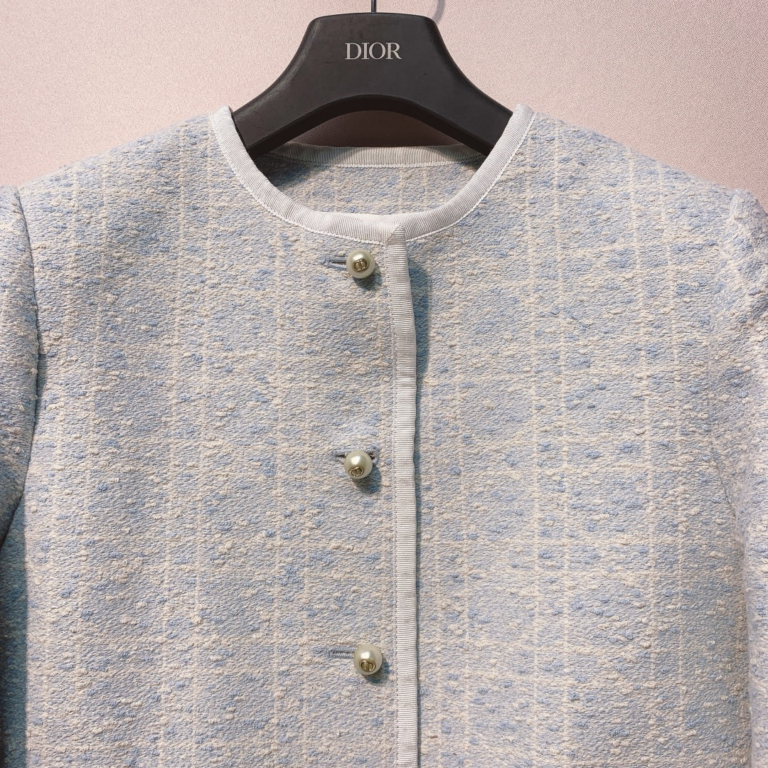 CD 25 Plaid Jacket Light Blue Cotton 295978